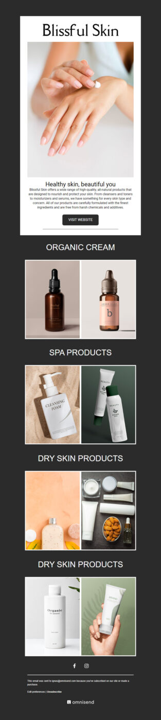 Skin care templates