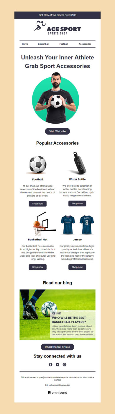 Accessories newsletter templates