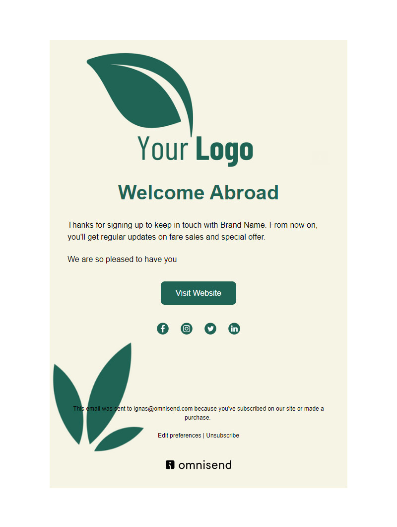 newsletter welcome email templates