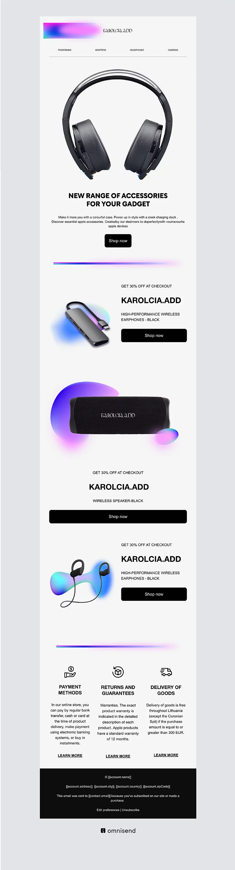 Newsletter template. Gadgets