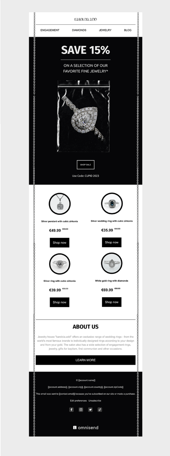 Free and Customizable Jewelry Newsletter Templates