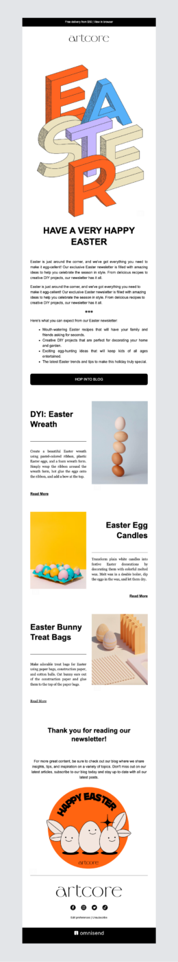 Easter email template