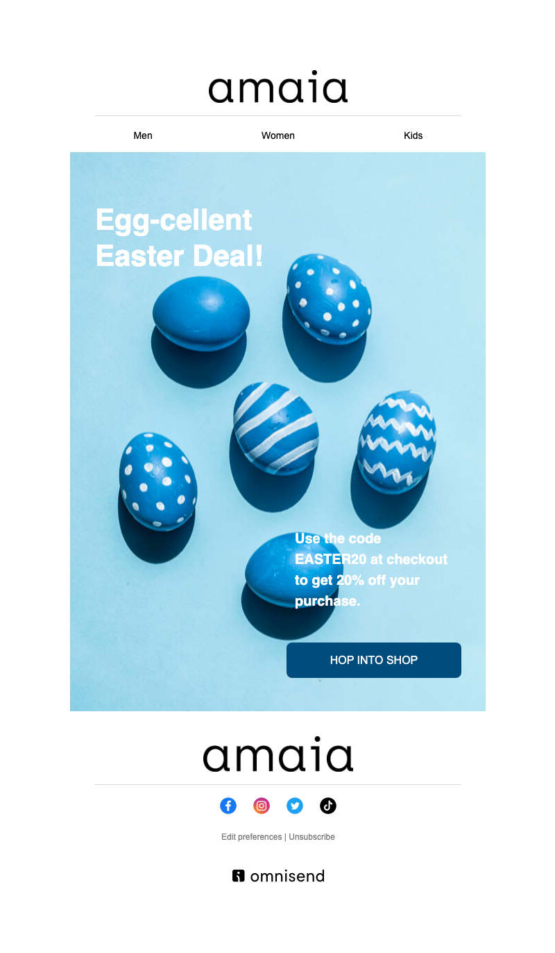 Easter email newsletter template
