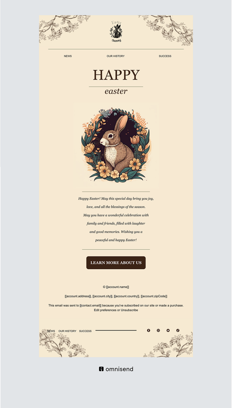 Omnisend | Easter email newsletter template