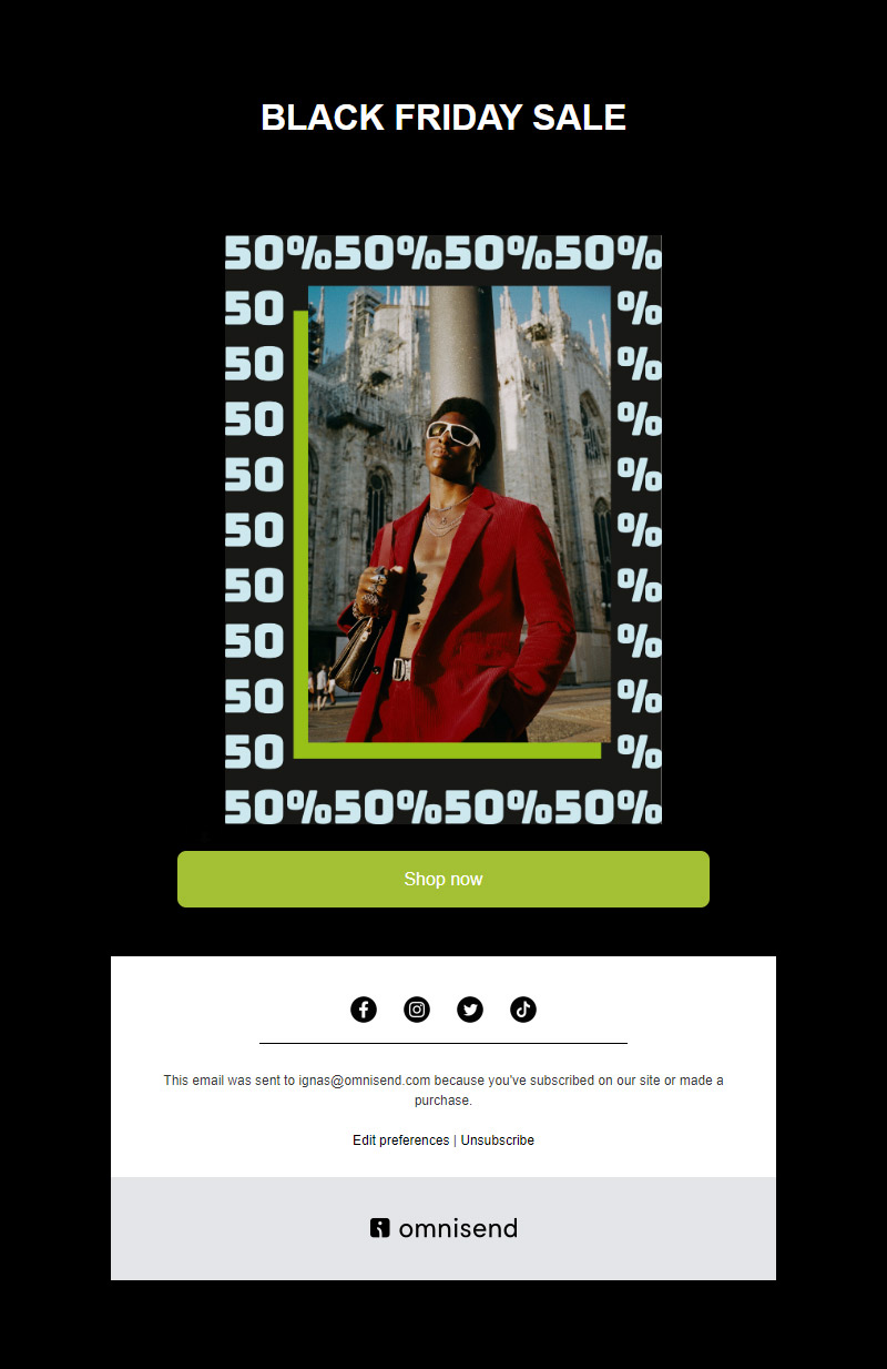 Black Friday newsletter template | Omnisend