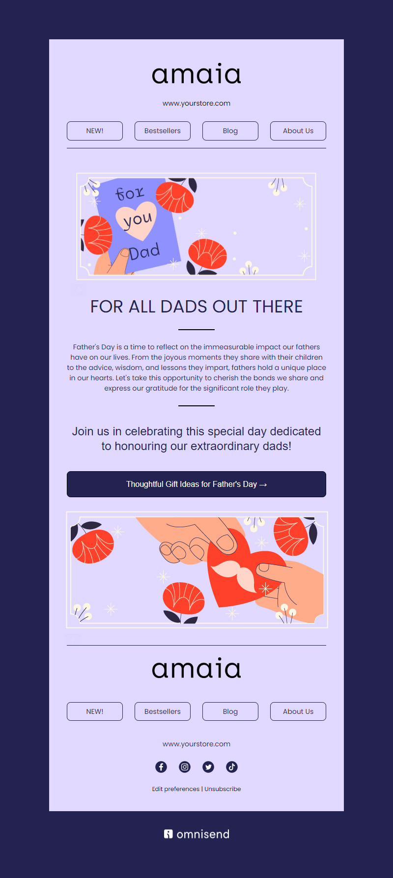 Newsletter template. Father's day