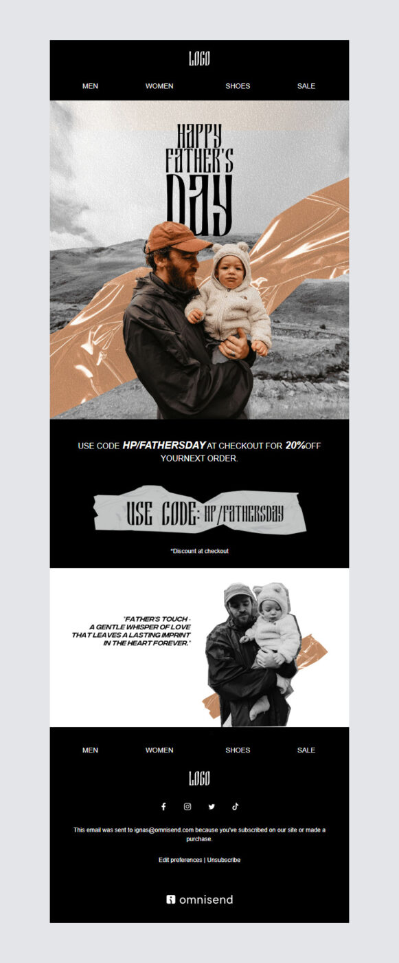 Newsletter template. Father day