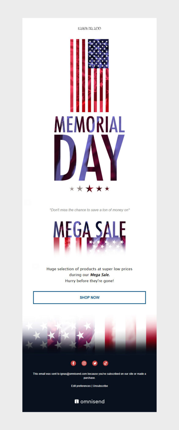 Memorial day newsletter template