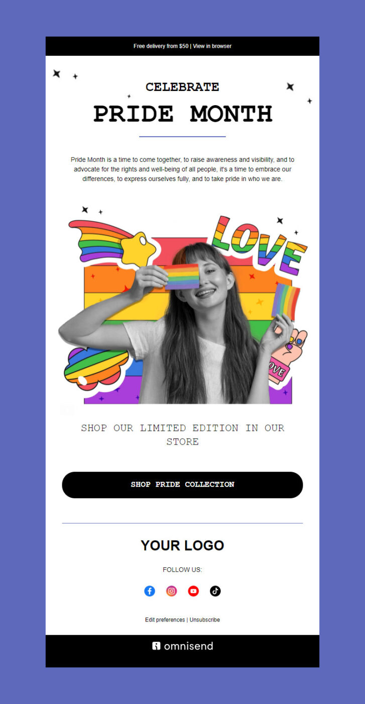 Pride month newsletter template
