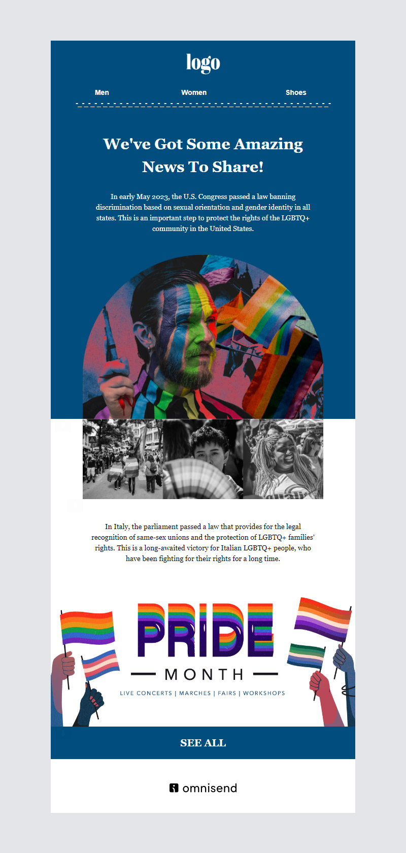 Pride month newsletter template
