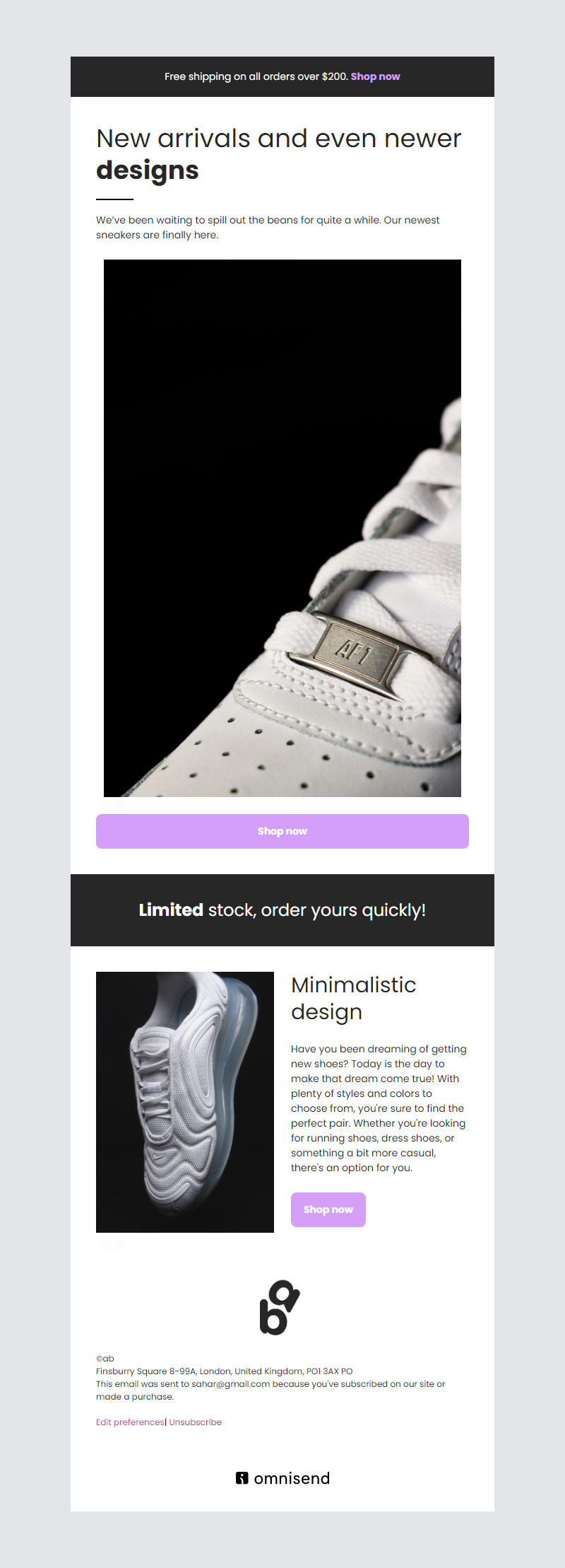 Shoes email newsletter templates