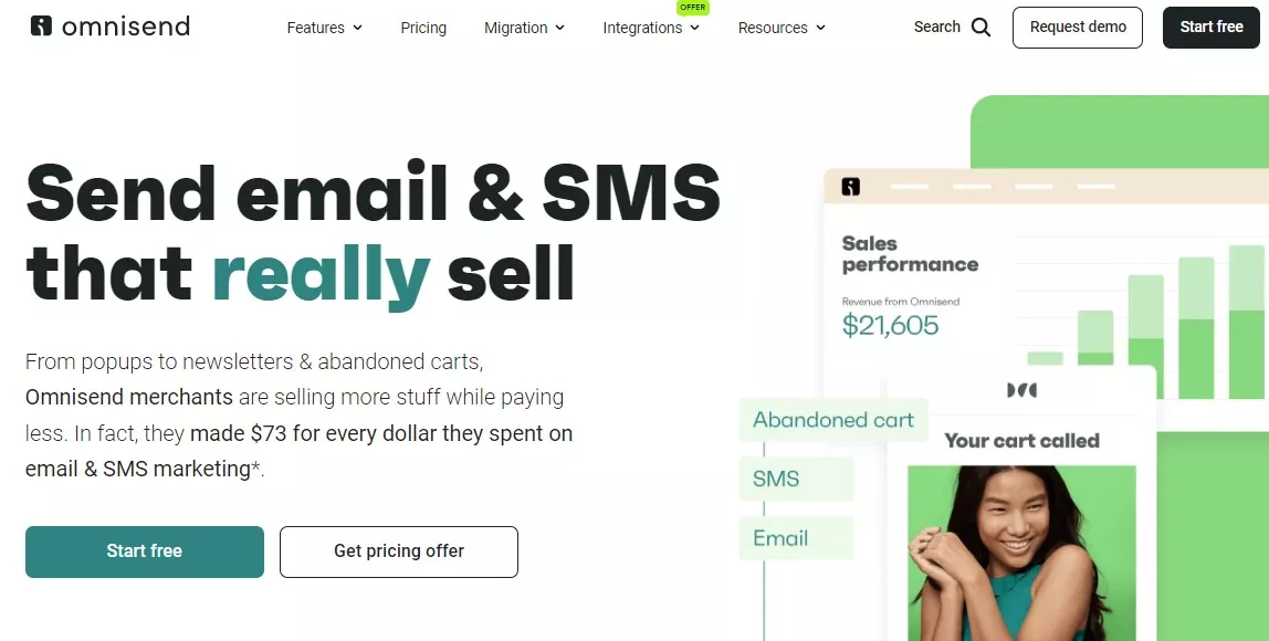 Omnisend homepage