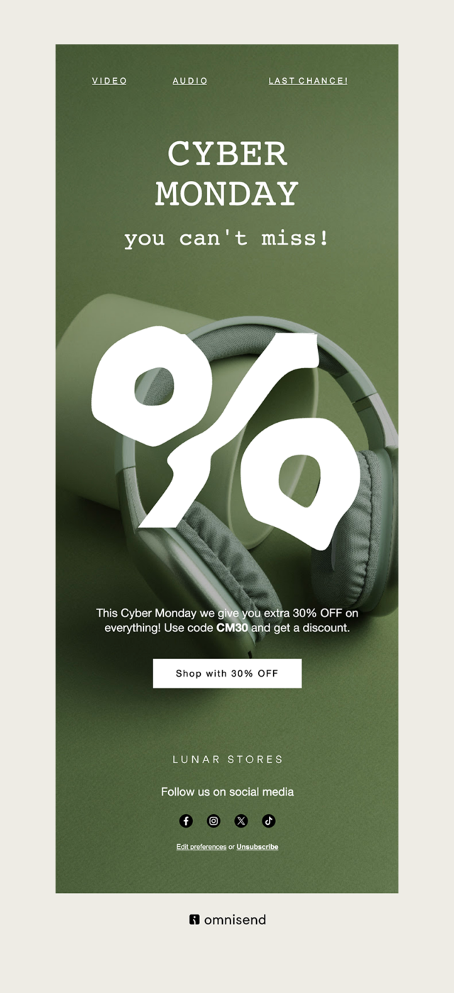 cyber monday newsletter