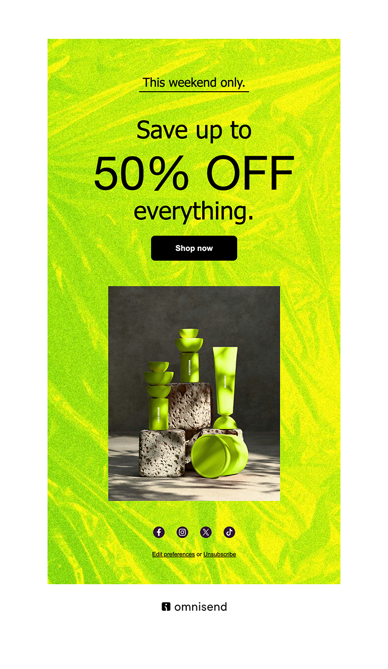 Black Friday sale newsletter