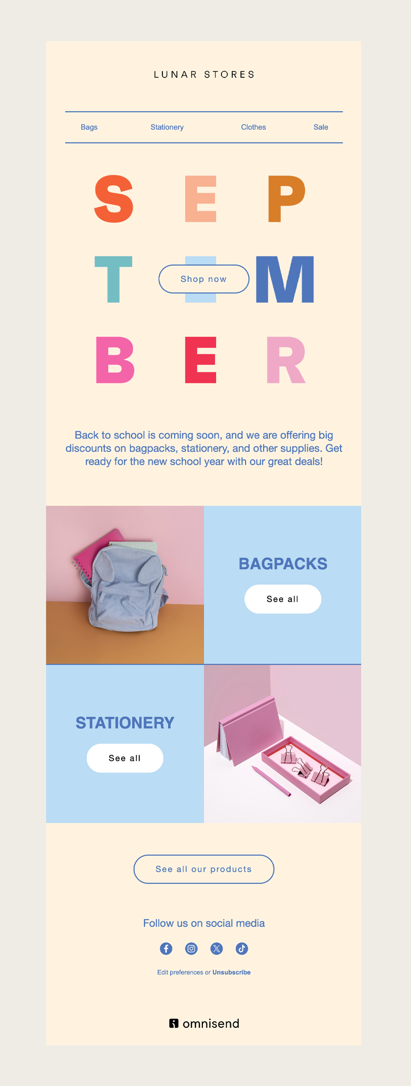 back to school email newsletter example