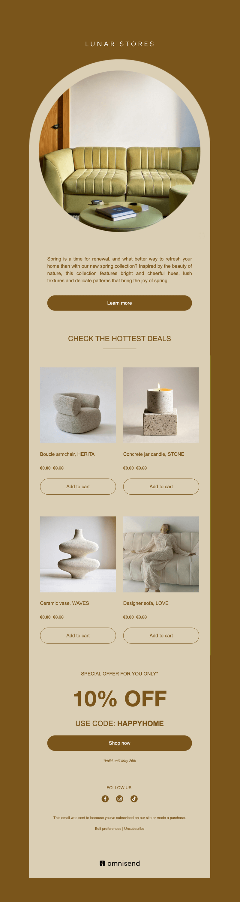 shop the collection email example