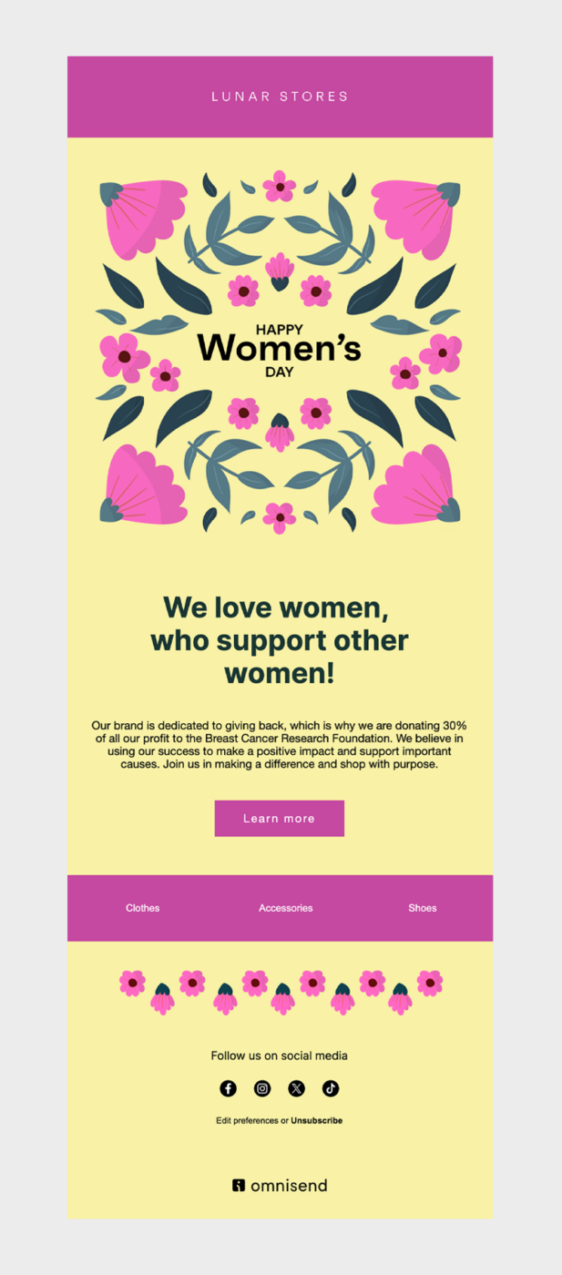 Happy Women's Day newsletter template