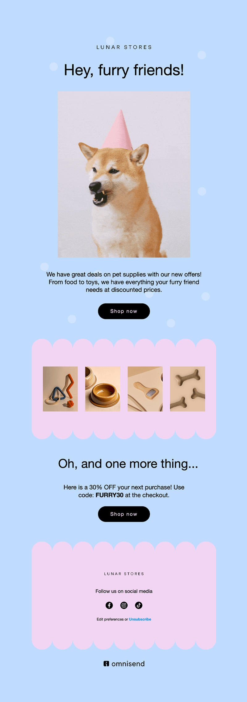Pets discount email newsletter