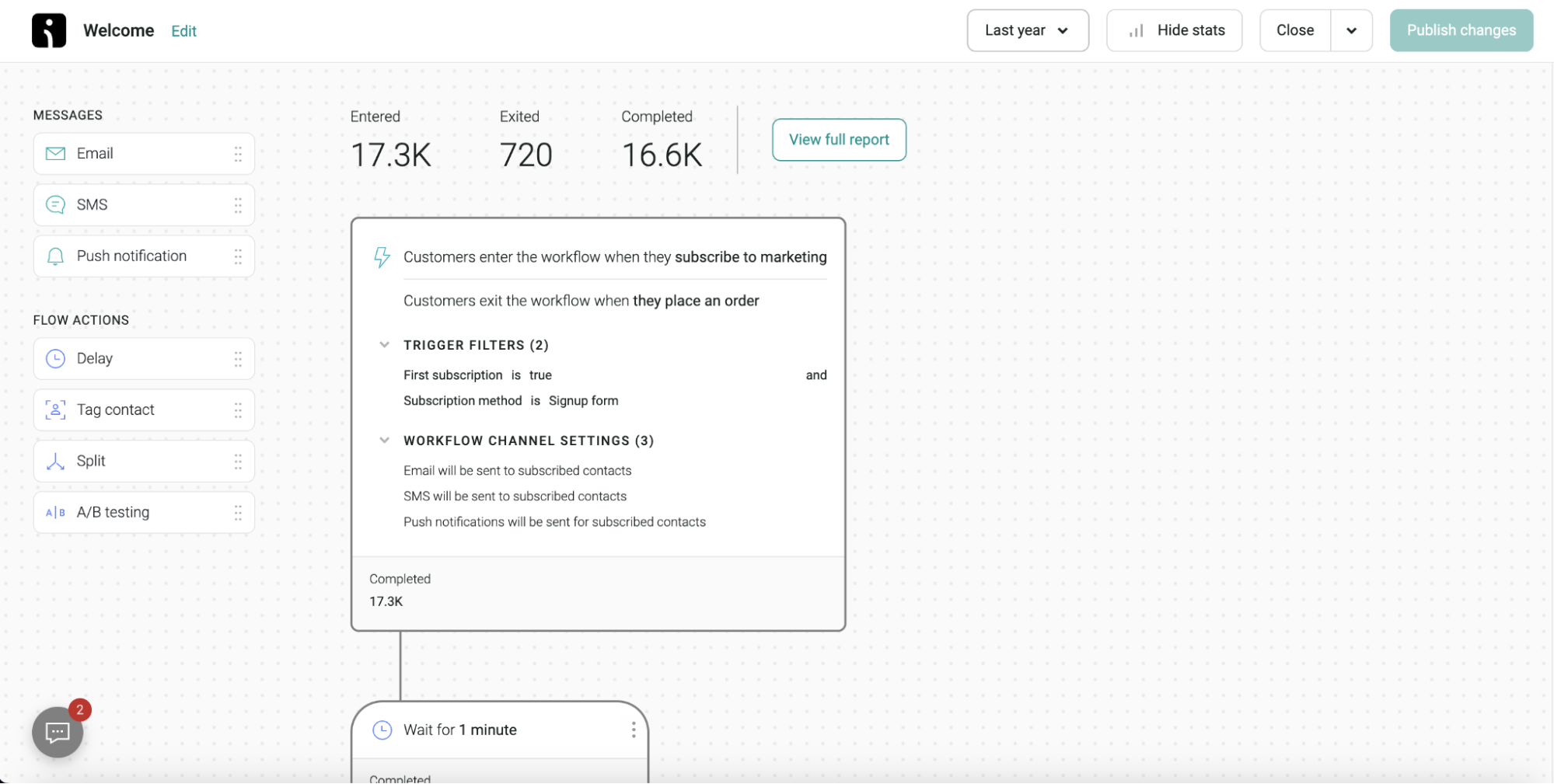 Welcome workflow