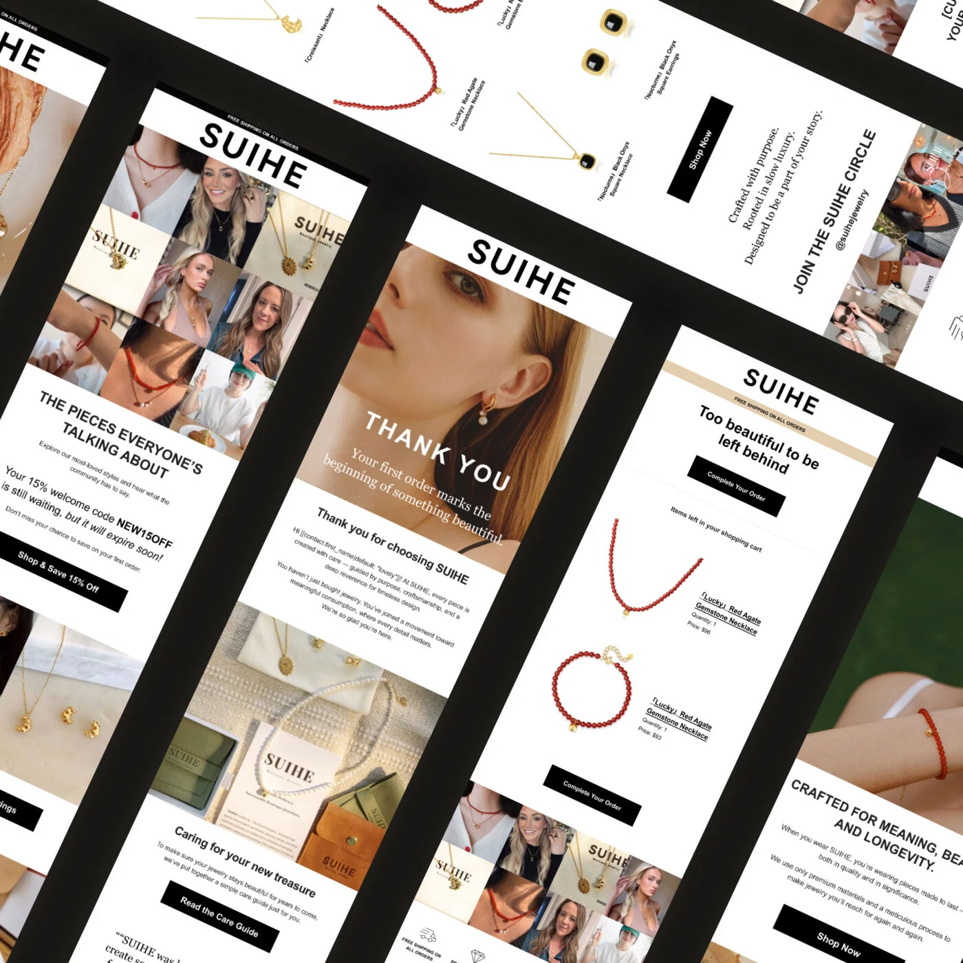 How Blue Drop Studio helped SUIHE Jewelry 5x their email revenue in just 30 days