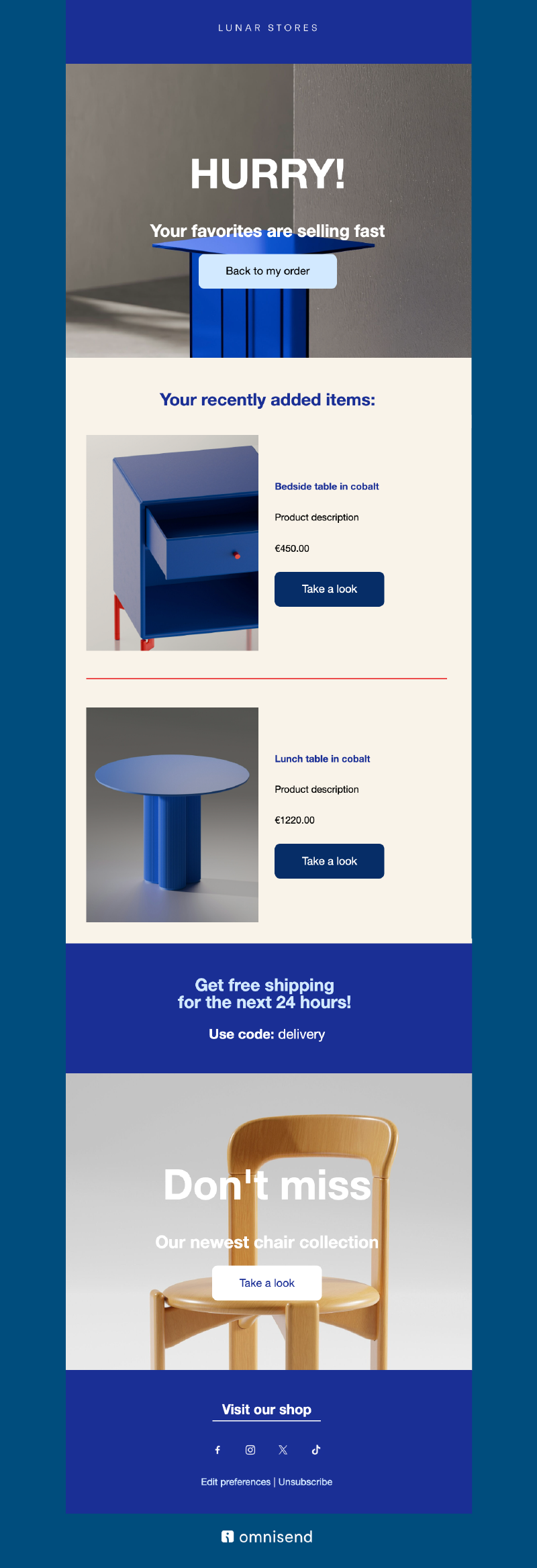 Abandoned cart newsletter template